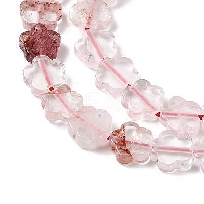Natural Red Hematoid Quartz/Ferruginous Quartz Beads Strands G-B138-C19-01-1