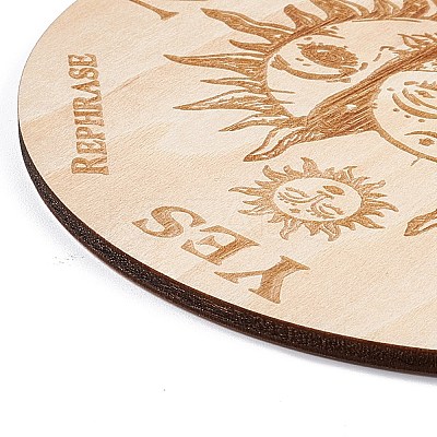 Wooden Carved Cup Mats LS-AJEW-P103-01K-1