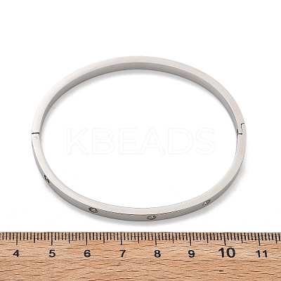 304 Stainless Steel Rhinestone Bangles for Women BJEW-Z092-05P-1