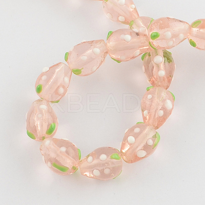 Handmade Lampwork 3D Strawberry Beads X-LAMP-R109B-16-1