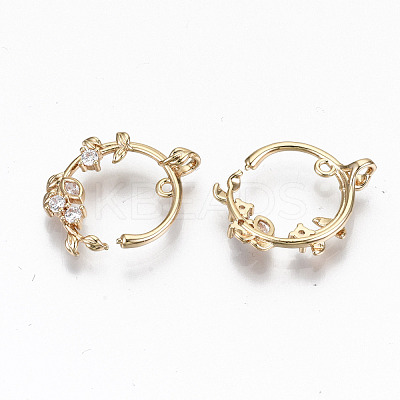 Brass Micro Pave Cubic Zirconia Pendants KK-S359-053-RS-1