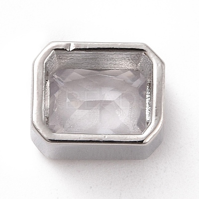 Eco-friendly Brass Micro Pave Clear Cubic Zirconia Beads KK-D079-25P-1