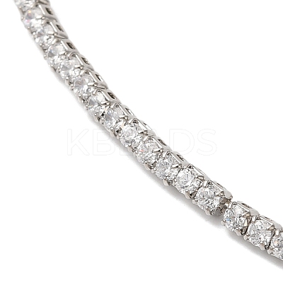 Rack Plating Brass Cubic Zirconia Elasticity Necklaces NJEW-S425-02P-1