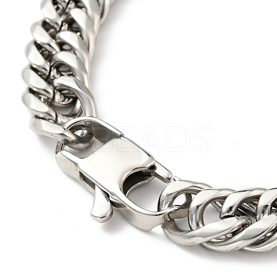 Non-Tarnish 201 Stainless Steel Cuban Link Chains Bracelet for Men Women BJEW-H550-07B-P-1