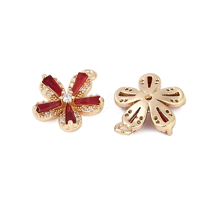 Rack Plating Brass Micro Pave Cubic Zirconia Pendants KK-C082-01G-03-1