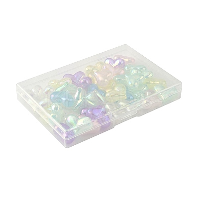 40Pcs UV Plating Rainbow Iridescent Acrylic Beads OACR-FS0002-25-1
