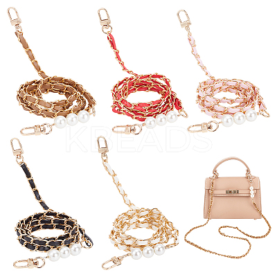 5Pcs 5 Colors PU Leather & Aluminum Chain Bag Straps FIND-WR0009-49-1