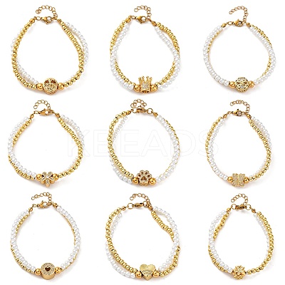 Brass Multi-strand Bracelets BJEW-M056-03G-1