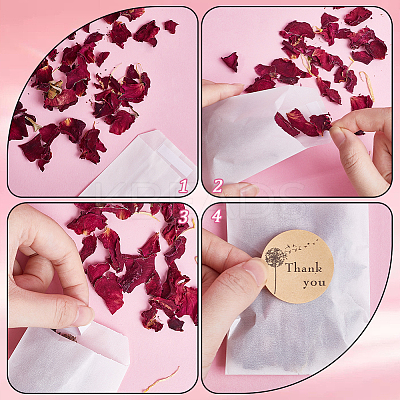 120Pcs Flat Translucent Glassine Waxed Paper Treat Bags Cookie Bags STIC-CP0001-11B-1