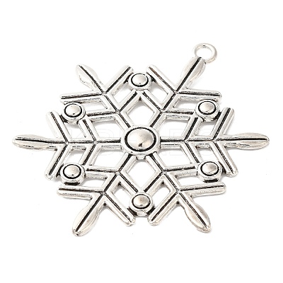 Tibetan Style Alloy Snowflake Big Pendants TIBEP-5252-AS-LF-1