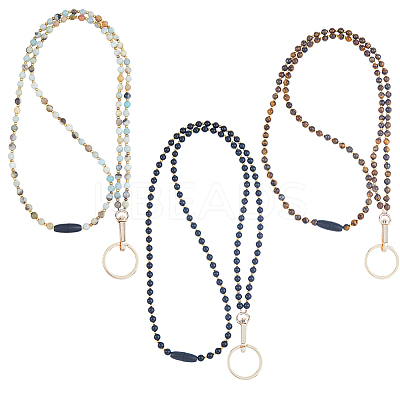 Natural Gemstone Name Card Straps HJEW-FH00039-1
