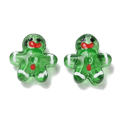 Christmas Transparent Glass Beads Strands LAMP-M021-02F-1