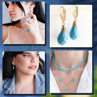 100Pcs Synthetic Turquoise Pendants FIND-AR0004-20-1