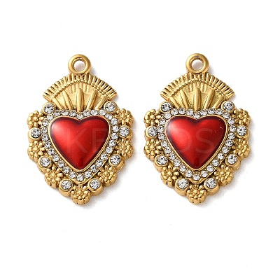 304 Stainless Steel Enamel Pendants LS-STAS-B100-01G-02-1