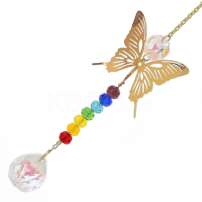 Alloy Hollow Butterfly Hanging Ornaments HJEW-Q012-03A-1