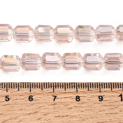 Electroplate Transparent Column Glass Beads Strands EGLA-A043-02-AB06-1