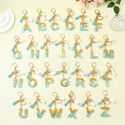 Transparent Epoxy Resin Pendant Keychains KEYC-FS00022-17-1
