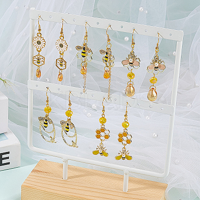 DIY Bees Alloy Enamel and Glass Beads Dangle Earrings Making Kits DIY-SC0030-82-1