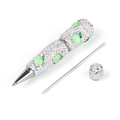 Resin & Polymer Clay Pave Rhinestone Ball-Point Pen AJEW-T013-04M-1-1