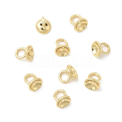 Brass Bead Cap Pendant Bails KK-Z137-02G-01-1