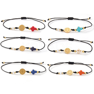 6Pcs Handmade Brass Link Bracelets OE1042-1-1