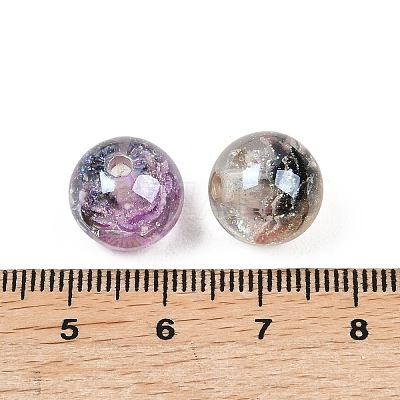 Luminous Transparent Resin Inner Flower Beads RESI-C070-05B-1