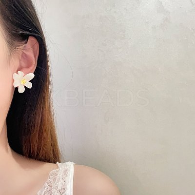Resin & Rhinestone Stud Earrings for Women WGF275A-02-1
