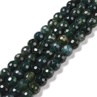 Natural Moss Agate Beads Strands G-E571-21A-1