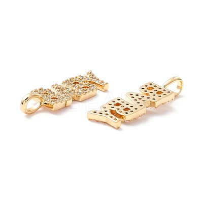 Brass Micro Pave Clear Cubic Zirconia Pendants ZIRC-Z019-29G-NR-1