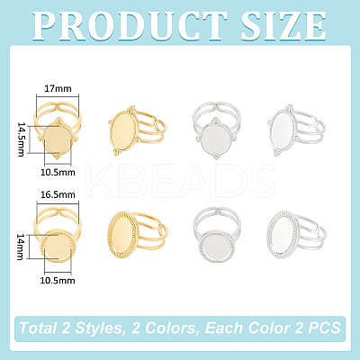 304 Stainless Steel Cuff Ring Findings FIND-UN0003-47A-1
