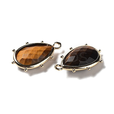 Natural Tiger Eye Pendants G-B009-02G-O-1