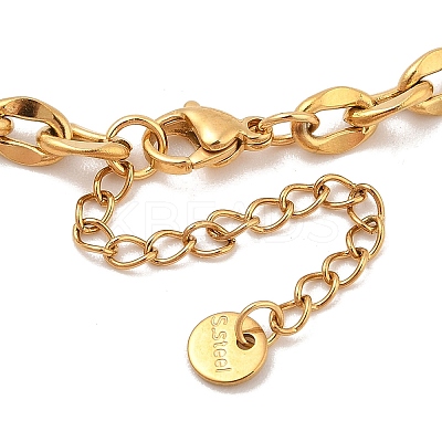 304 Stainless Steel Multi Layerd Oval Bib Necklaces for Women NJEW-A032-09G-02-1