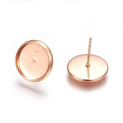304 Stainless Steel Stud Earrings Findings STAS-P227-38RG-B-1