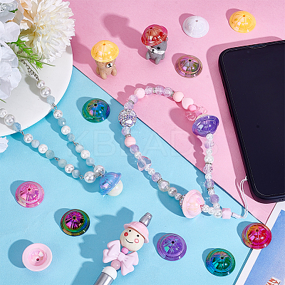 60Pcs 10 Colors UV Plating Opaque Acrylic Beads FIND-PH0026-82-1
