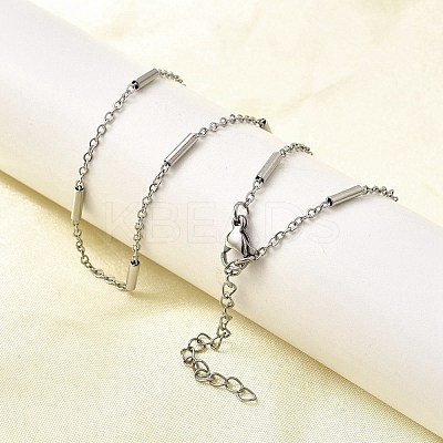 304 Stainless Steel Column Link Chain Necklaces for Women Men NJEW-A058-01P-1