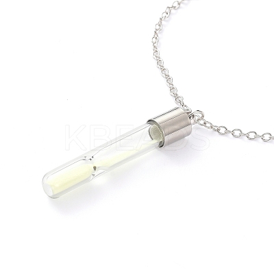 Luminous Alloy Locket Pendant Necklaces NJEW-F284-08A-1