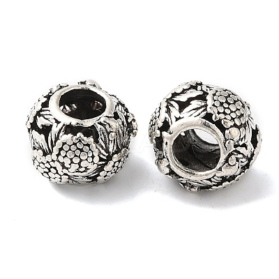 Rack Plating Alloy European Beads PALLOY-S189-04AS-1