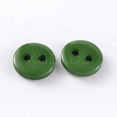 2-Hole Flat Round Resin Sewing Buttons for Costume Design BUTT-E119-14L-14-1