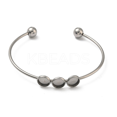 304 Stainless Steel Open Cuff Bangle Makings STAS-K320-01A-P-1