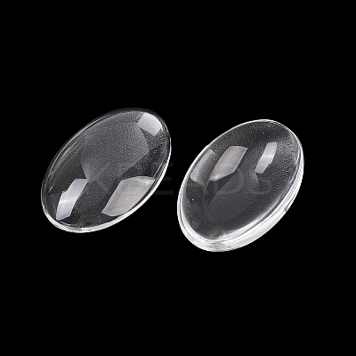 Transparent Oval Glass Cabochons GGLA-R022-30x20-1