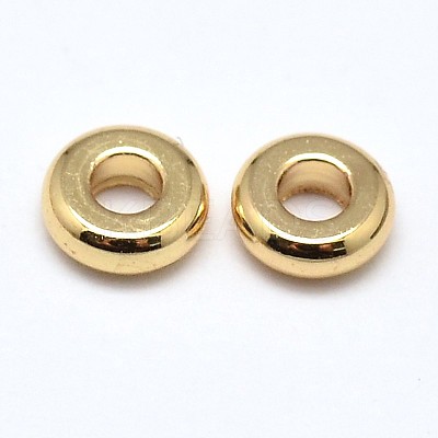 Brass Flat Round Spacer Beads X-KK-M085-A-12G-NR-1