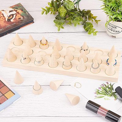 Wood Finger Ring Stand RDIS-WH0009-005C-1