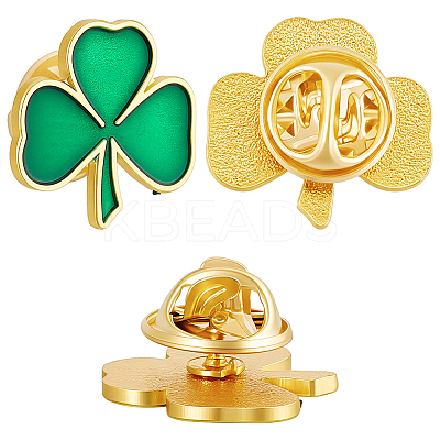 60Pcs Shamrock Alloy Enamel Pin JEWB-SC0001-87-1