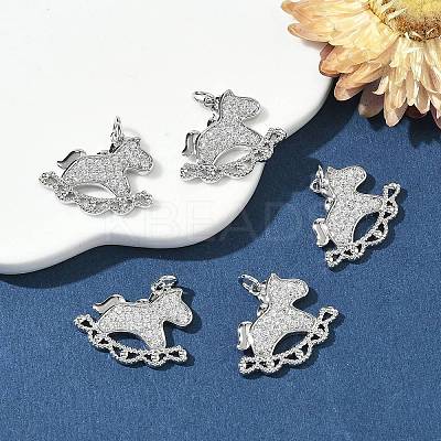 SHEGRACE Brass Micro Pave Cubic Zirconia Pendants XGRQ3D505-495P-1