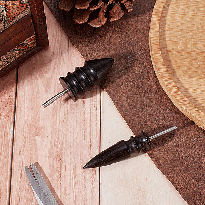 2Pcs 2 Style Bullet Shape Sandalwood Polish Heads TOOL-GF0003-37-1