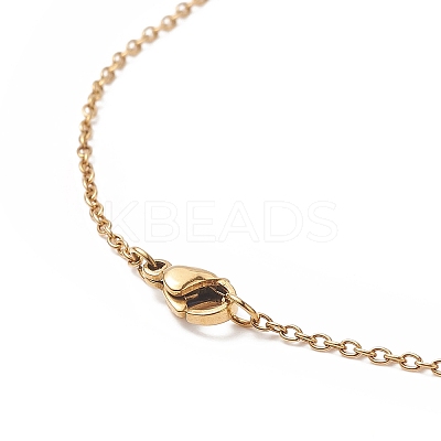 Glass Seed Braided Hexagon with Flamingo Pendant Necklace NJEW-MZ00014-1