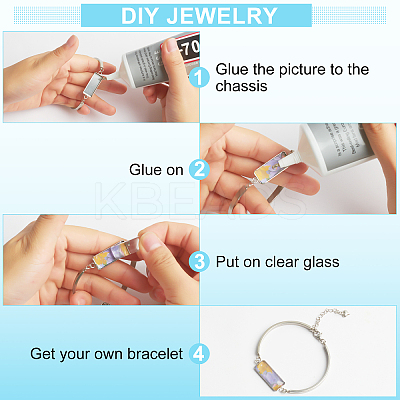 DIY Blank Rectangle Link Bracelet Making Kit DIY-BC0005-53-1