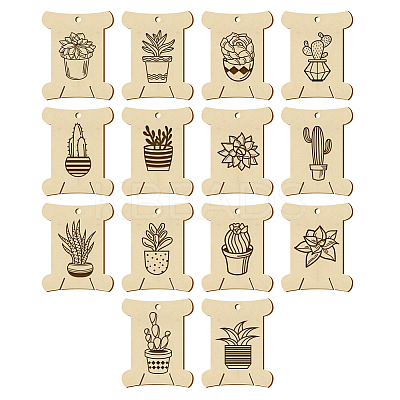14Pcs 14 Style Plywood Thread Winding Boards WOOD-WH0060-03-1