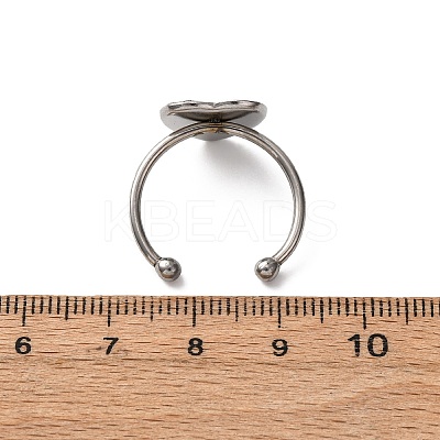 304 Stainless Steel Open Cuff Ring Components STAS-S134-01P-D02-1