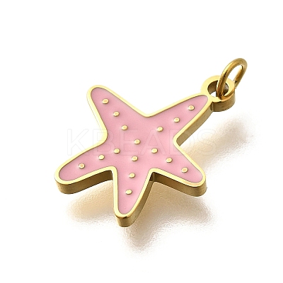 304 Stainless Steel Enamel Pendants STAS-R153-14G-1
